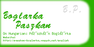 boglarka paszkan business card